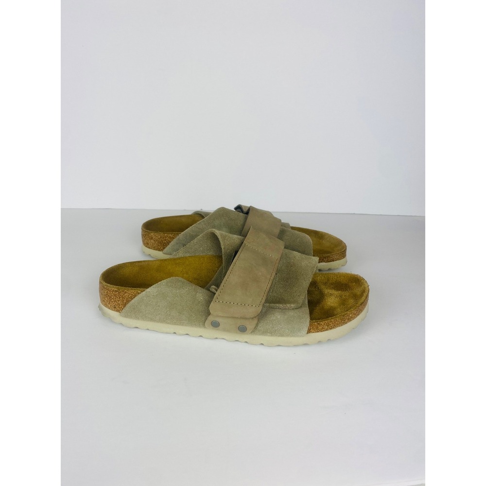 Birkenstock Kyoto Taupe Suede Nubuck Leather Sandals Slides Womens 39 L8 M6 - Picture 3 of 11